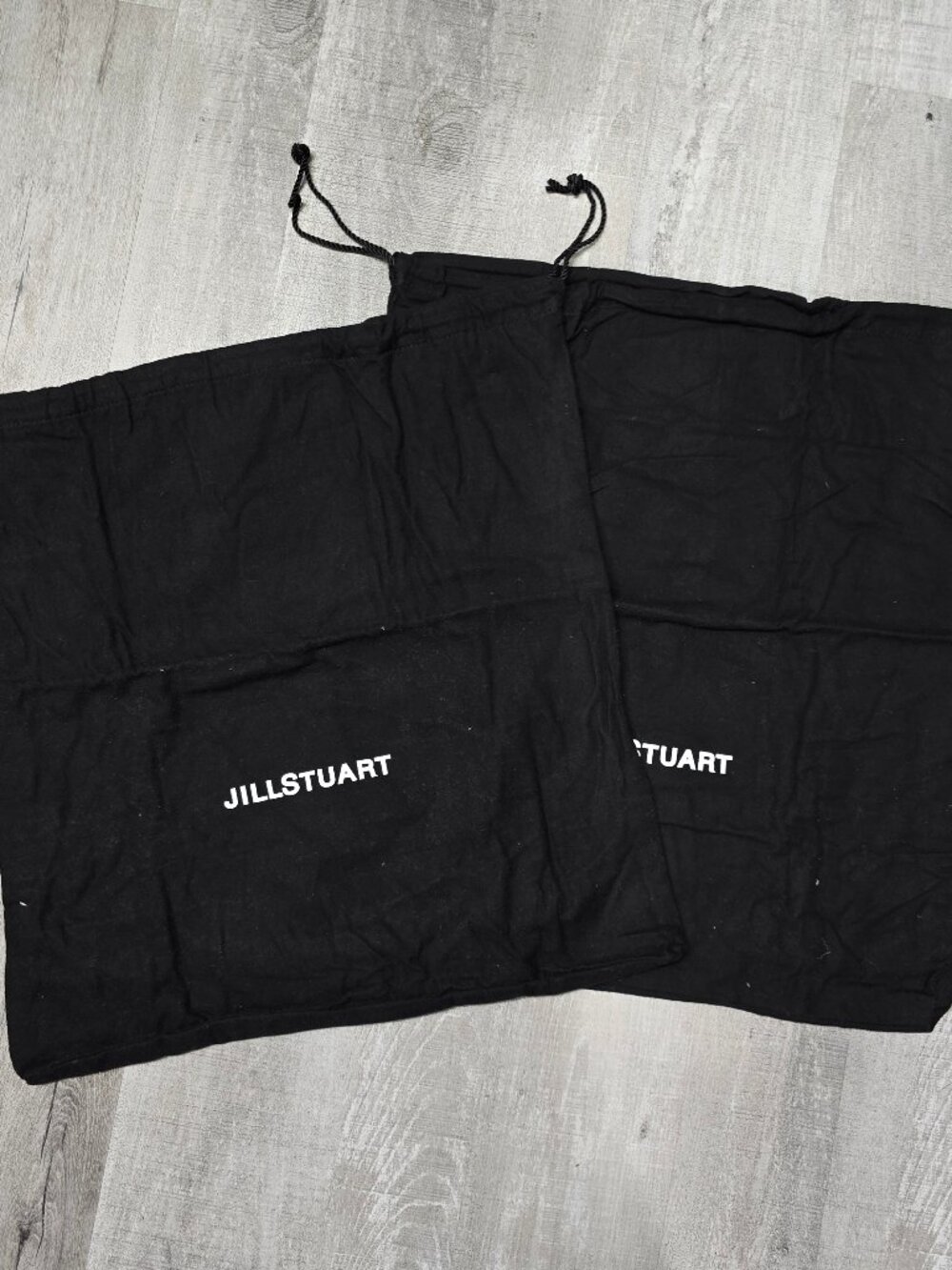 NEW Authentic Jill Stuart Set of 2 Black Drawstring Dust Bags